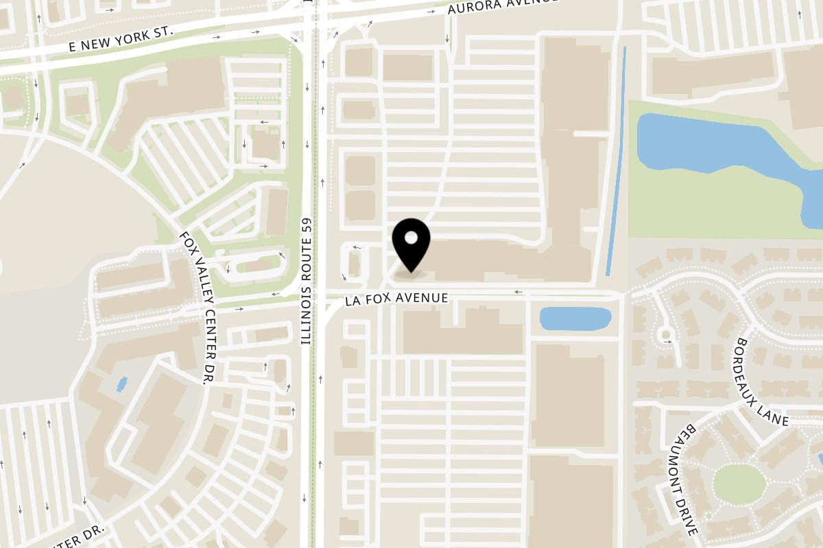 Map showing the location of Shogun Japanese Steakhouse on 596 Illinois Rte 59 in Naperville